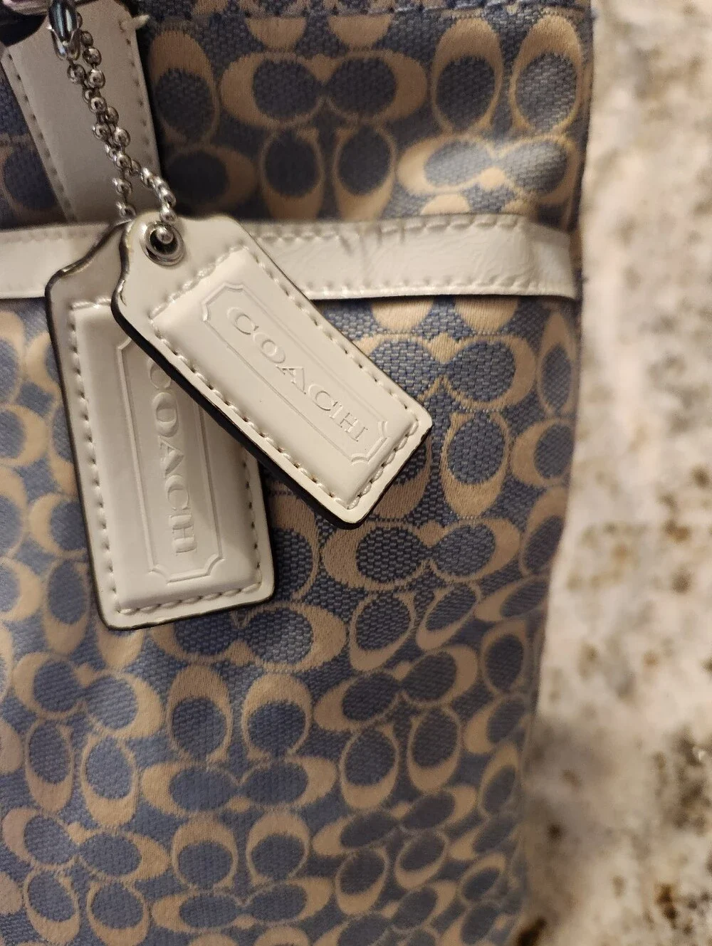 Coach Handbag Purse, Signature Stripe Jacquard Tote Shoulder  Bag F28927